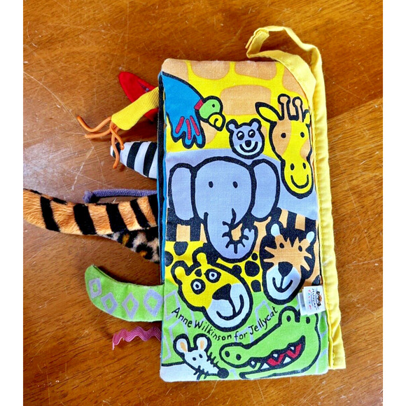 Jellycat Anne Wilkinson "Jungly Tails" with Tags Washable Sensory Cloth Book - Picture 4 of 5